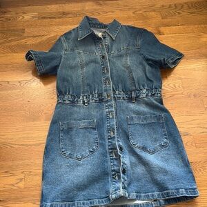 Denim Button-Up Dress